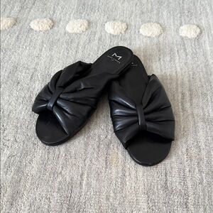 Marc Fisher Black Bow Mules